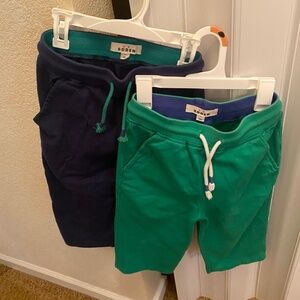 MINI BODEN SHORTS LONG JAMMERS SIZE 11 GREEN & BLUE SET OF TWO PAIR